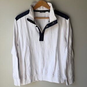 Balmain Vintage White Cotton sweater with logo and twisted buttons